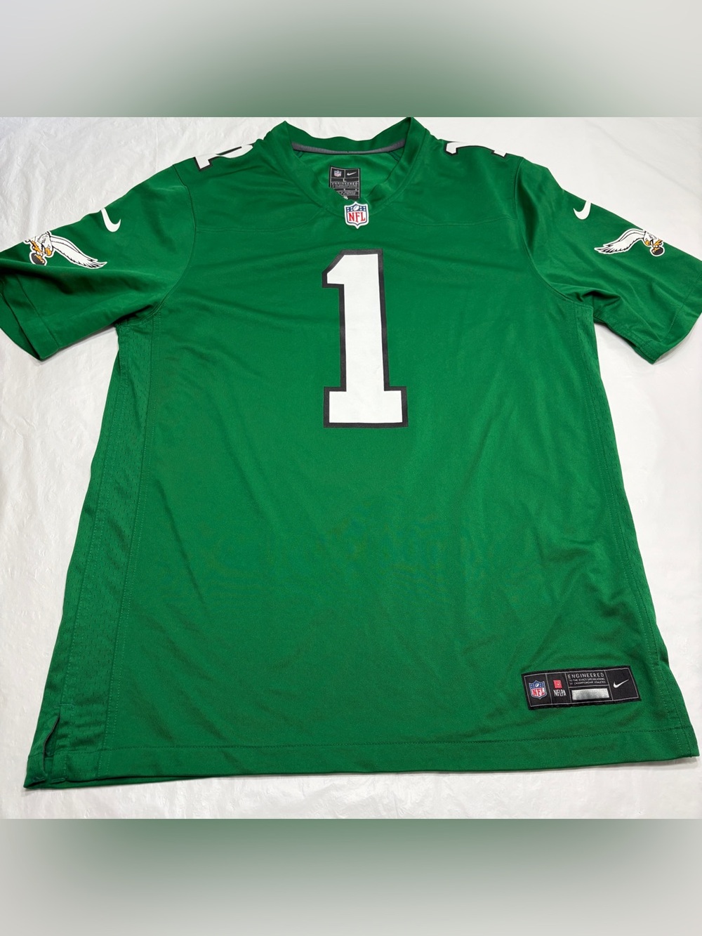 Nike Engineered Philadelphia Eagles Jalen Hurts #1 Kelly Green Jersey Mens Large